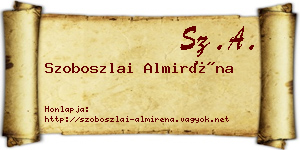 Szoboszlai Almiréna névjegykártya
